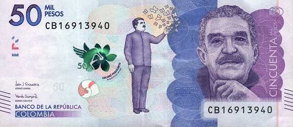 Колумбия: 50000 песо 2015-2020 г. (аверс)