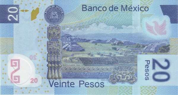 Мексика: 20 песо 2006-2018 г. (реверс)