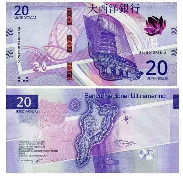 Банкнота 20 патак Макао (BNU)